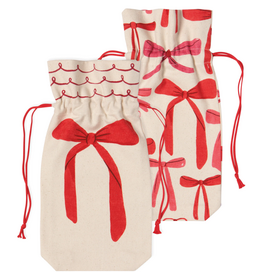 Now Designs Holiday Wine Bags, Bows, Set of 2