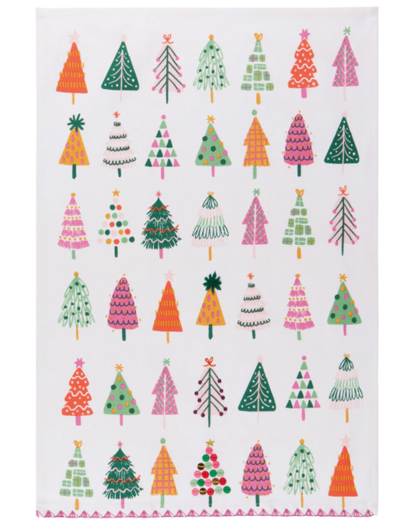 Now Designs Holiday Dish Towel, GLITZmas Trees