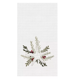 C and F Home Holiday Dish Towel, Coastal Tidings Starfish, waffle weave