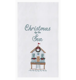 C and F Home Holiday Dish Towel, Christmas by the Sea, floursack
