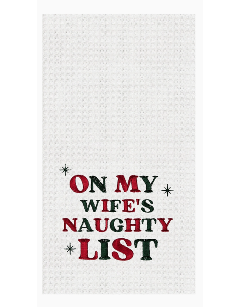 C and F Home Holiday Dish Towel, Wife Naughty List
