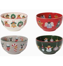 Now Designs Holiday Bowl, Bauble Cats, SINGLE