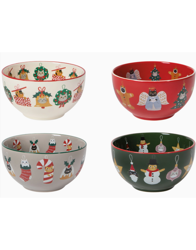 Now Designs Holiday Bowl, Bauble Cats, SINGLE