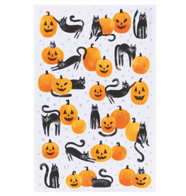 Now Designs Halloween Towel, PURR-anormal, Cats+Pumpkins