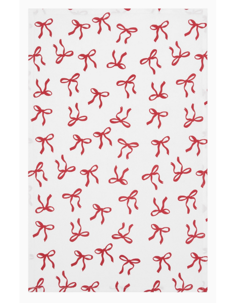 C and F Home Holiday Towel, Red Bows, cotton