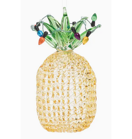 C and F Home Holiday Ornament, Glass Pineapple with Lights