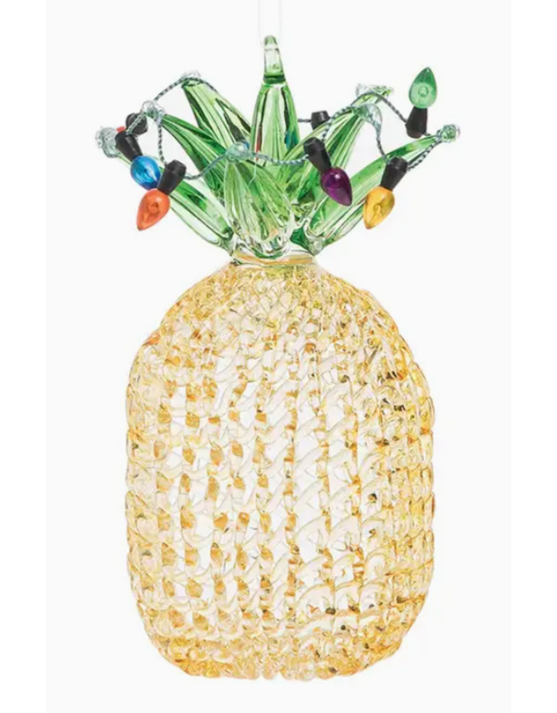 C and F Home Holiday Ornament, Glass Pineapple with Lights