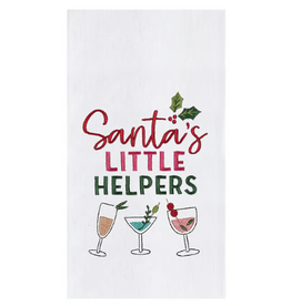 C and F Home Holiday Dish Towel, Santa's Little Helpers, floursack
