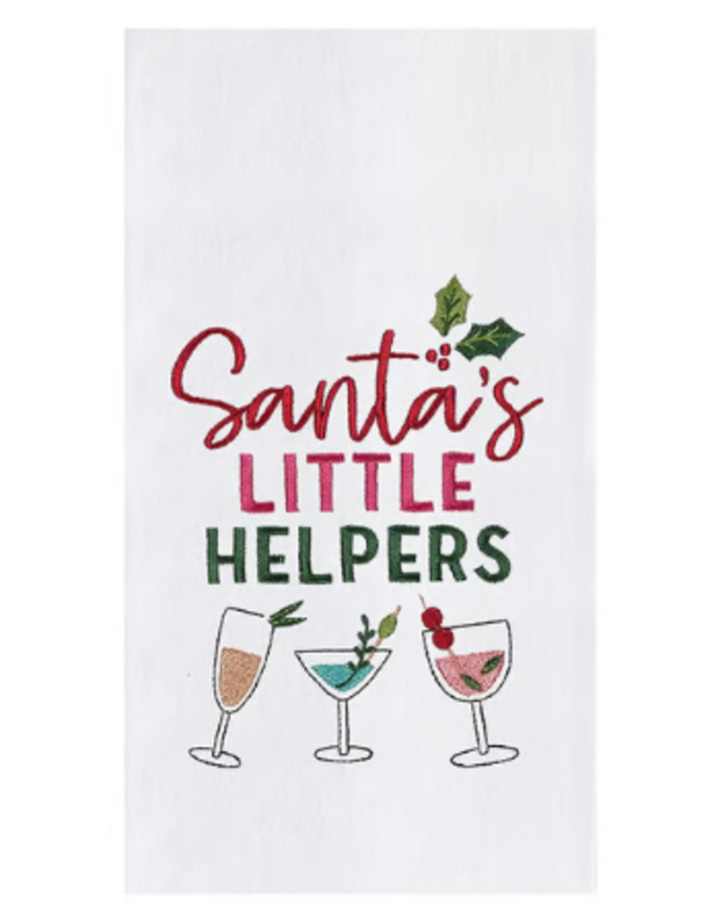 C and F Home Holiday Dish Towel, Santa's Little Helpers, floursack