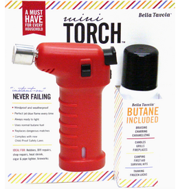Bella Tavola Mini Creme Brulee Torch with Fuel, Red