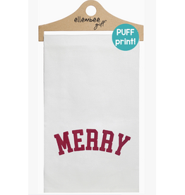 Ellembee Holiday Towel, MERRY, puff