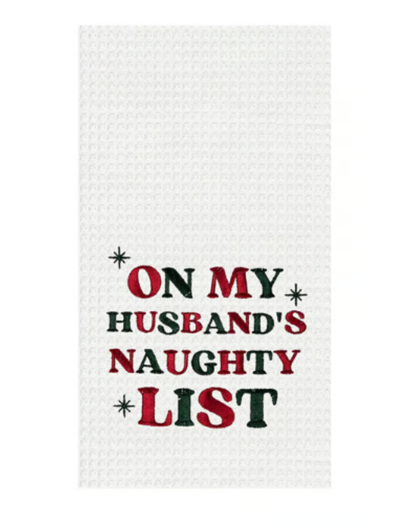 C and F Home Holiday Dish Towel, Husband Naughty List