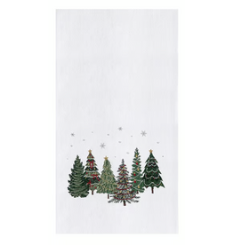 C and F Home Holiday Dish Towel, Christmas Forest, floursack