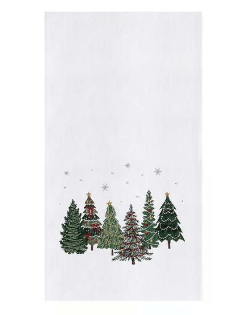 C and F Home Holiday Dish Towel, Christmas Forest, floursack