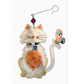 Pilgrim Imports Ornament, Fluffy Cat, Nickel-Copper-Brass
