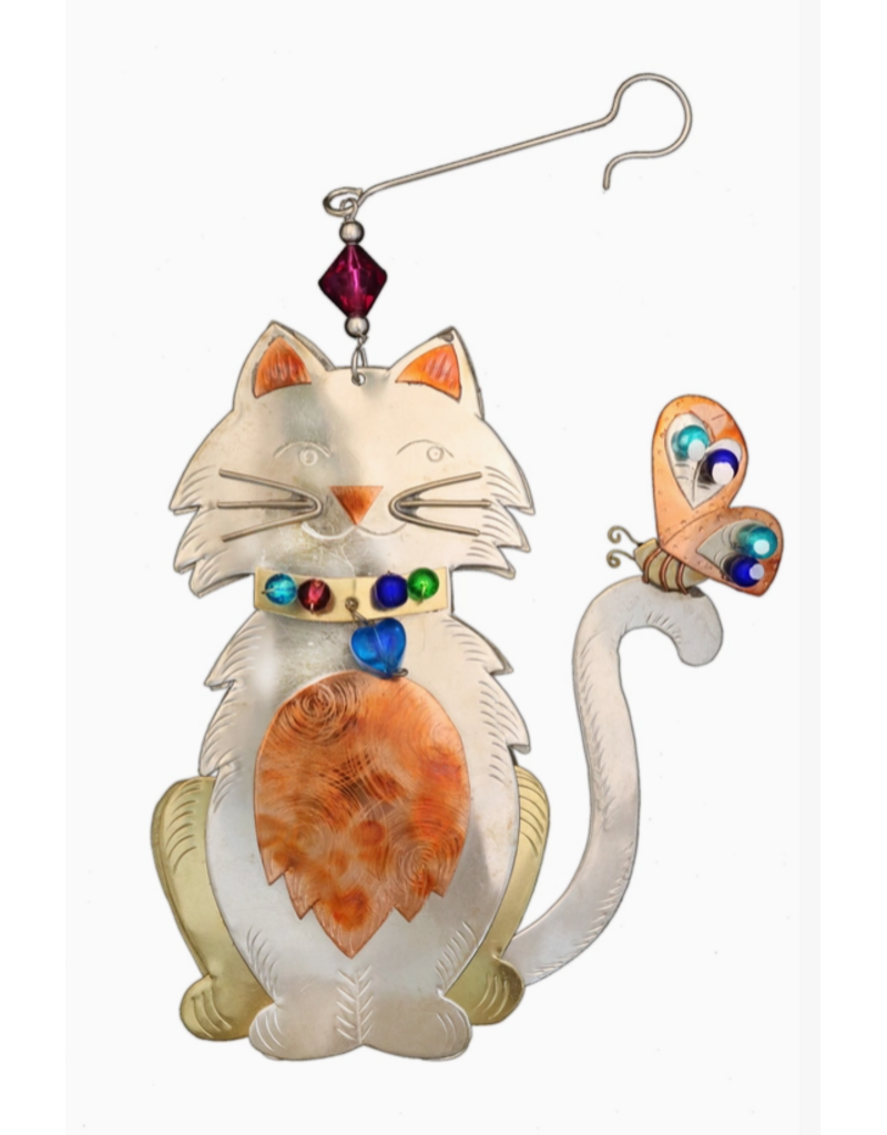 Pilgrim Imports Ornament, Fluffy Cat, Nickel-Copper-Brass