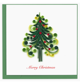 Quilling Card Holiday Greeting Card, Quill - Holiday Tree No Star, 6x6