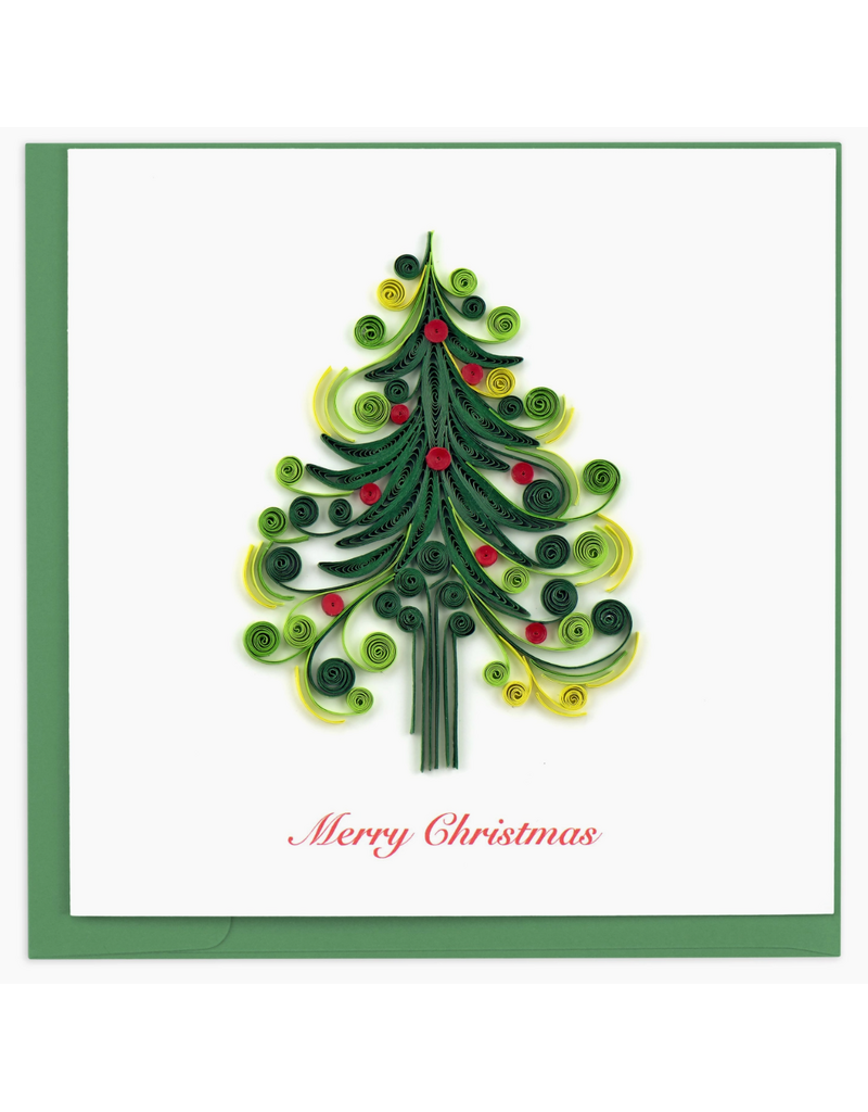Quilling Card Holiday Greeting Card, Quill - Holiday Tree No Star, 6x6