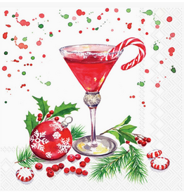 Boston International Holiday Cocktail Napkins, Christmas Martini, 20x