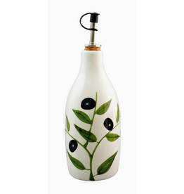 Olive Oil Bottle with Pourer, Olive Branch