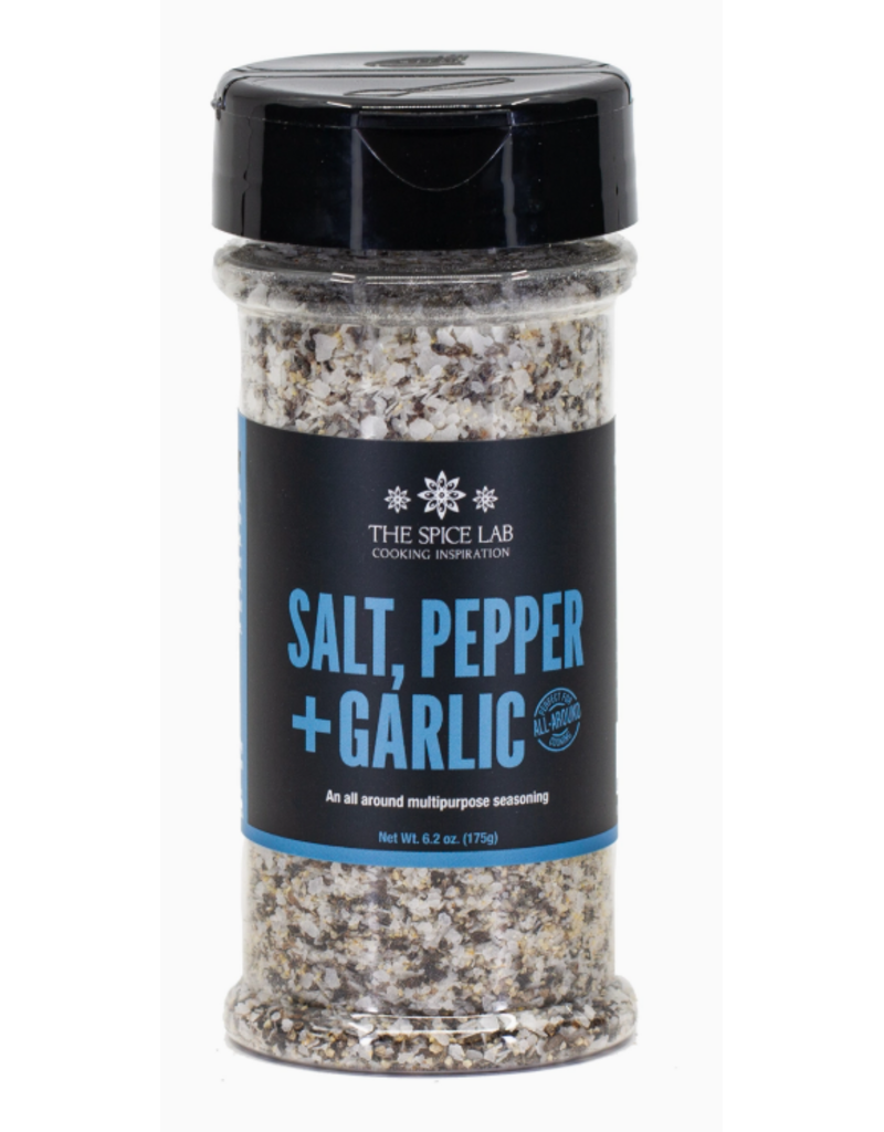 Spice Lab Salt, Pepper + GARLIC Seasoning, 6.2oz shaker
