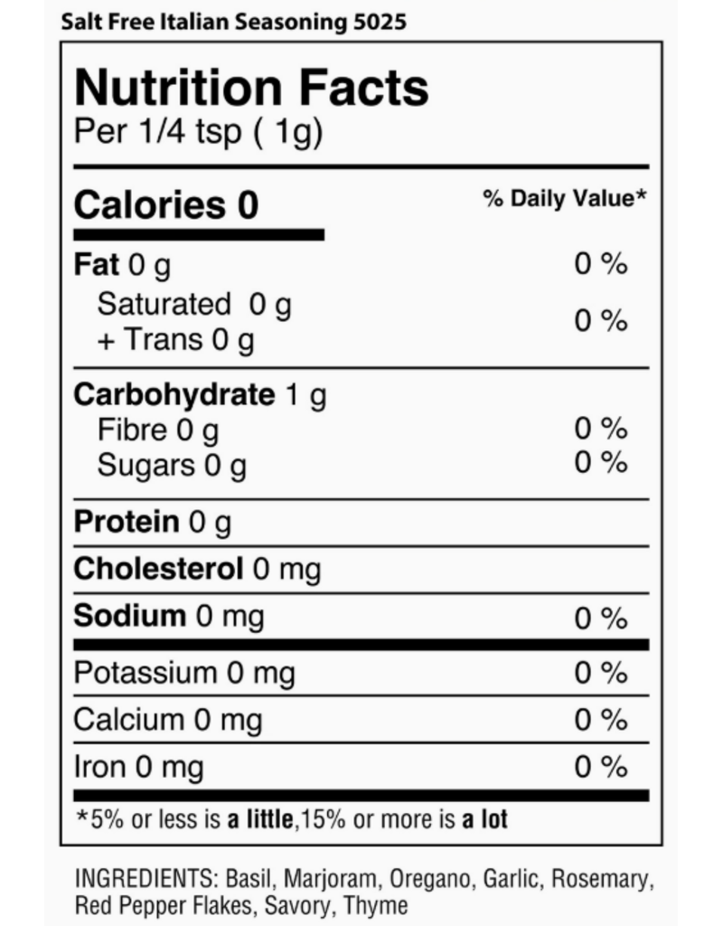 Spice Lab SALT FREE Italian Seasoning, 1.5oz shaker