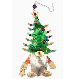 Pilgrim Imports Ornament, Santa GNOME, Nickel-Copper-Brass
