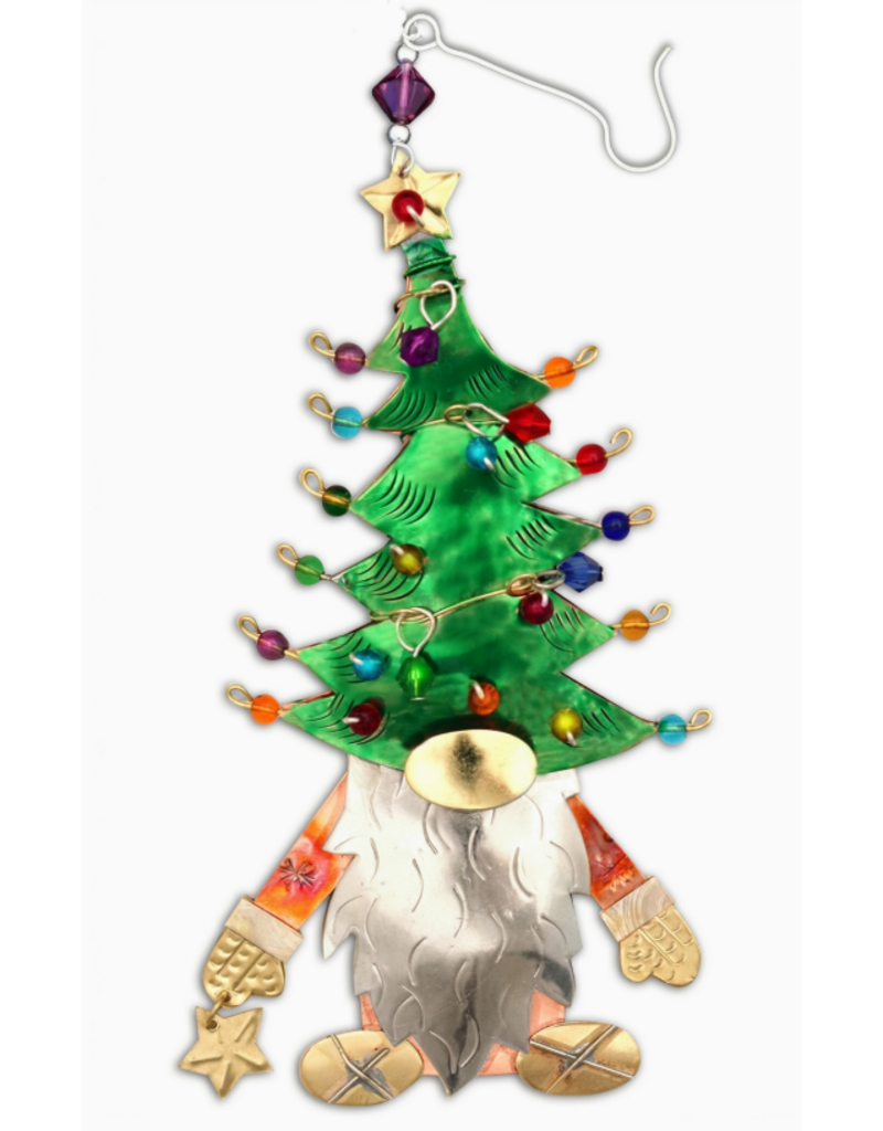 Pilgrim Imports Ornament, Santa GNOME, Nickel-Copper-Brass