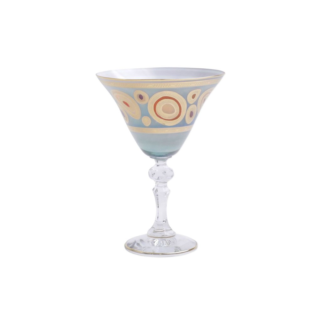 Vietri REGALIA AQUA MARTINI GLASS