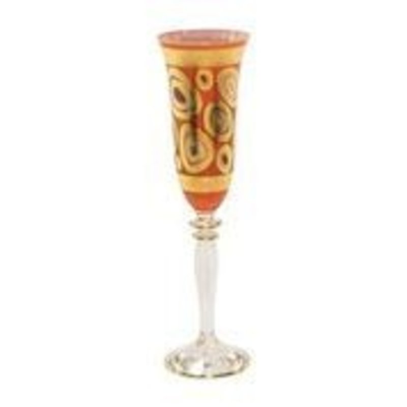 Vietri Regalia Orange Champagne Glass