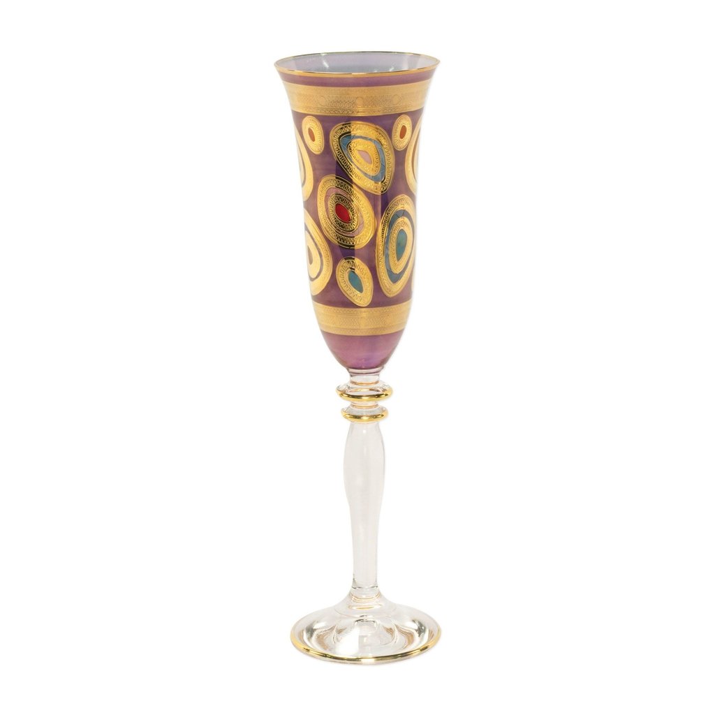 Vietri Regalia Purple Champagne Glass