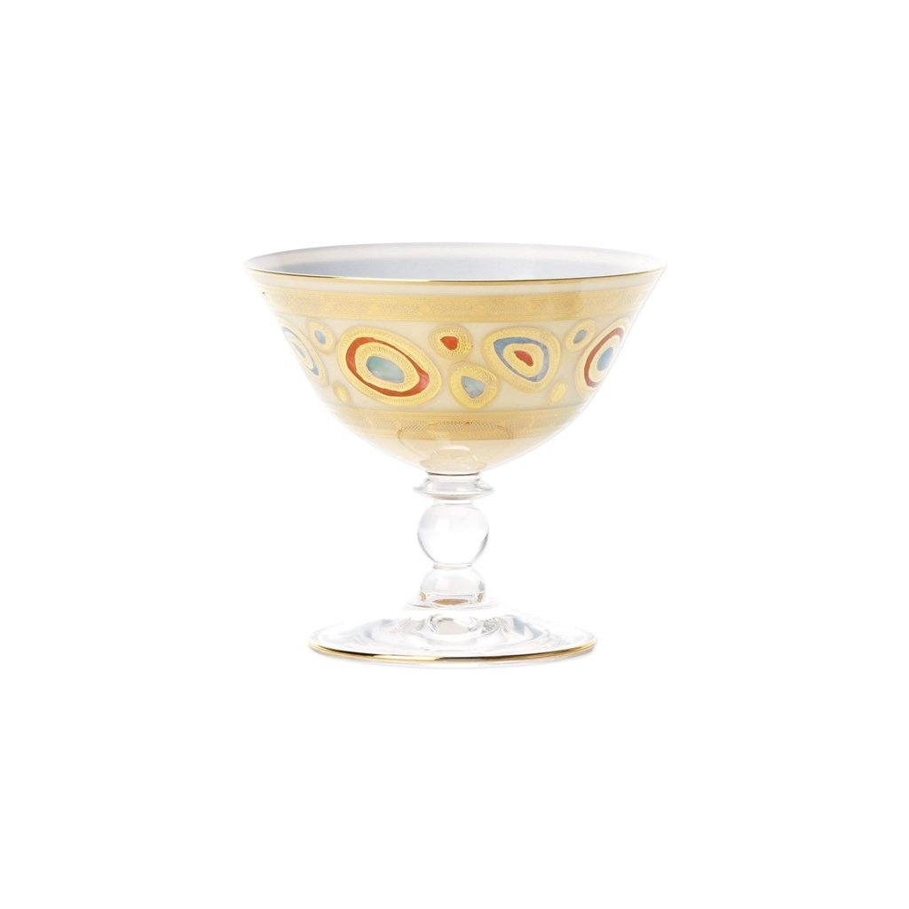 Vietri Regalia Cream Dessert Glass