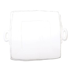Vietri Lastra White Handled Square Platter