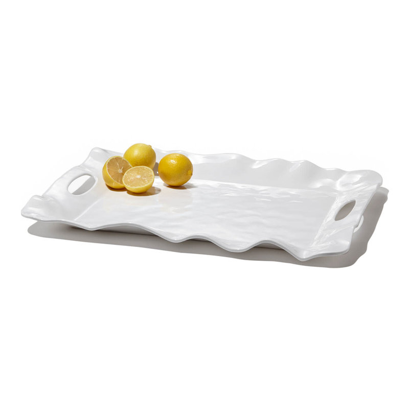 Beatriz Ball VIDA Havana White Rectangular Tray with Handles