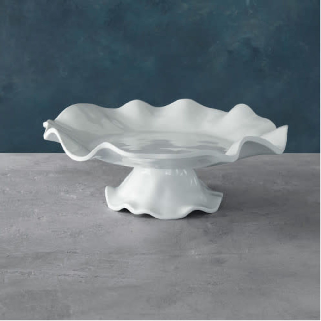 Beatriz Ball VIDA Havana Pedestal Cake Plate White - LARGE