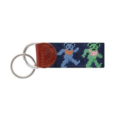 Smathers & Branson Dancing Bears Needlepoint Key Fob
