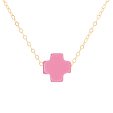 ENewton Design 16" Necklace Gold -Signature Cross Bright Pink
