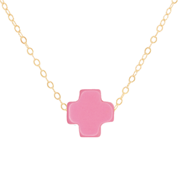ENewton Design 16" Necklace Gold -Signature Cross Bright Pink