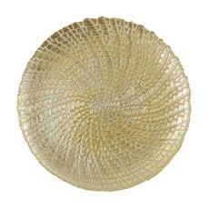 Vietri RUFOLO GLASS GOLD CROCODILE SERVICE PLATE/CHARGER