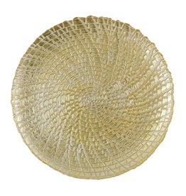 Vietri RUFOLO GLASS GOLD CROCODILE SERVICE PLATE/CHARGER
