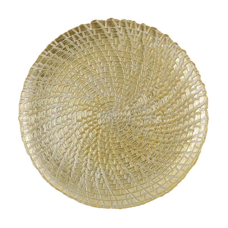 Vietri RUFOLO GLASS GOLD CROCODILE SERVICE PLATE/CHARGER