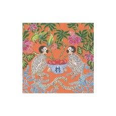 Monkeys Paper Cocktail Napkins in Orange, pkg of 20