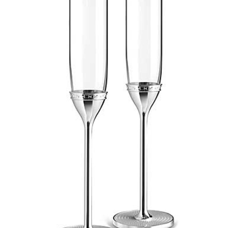 Vera Wang With Love Nouveau Toasting Flutes Pair, Silver