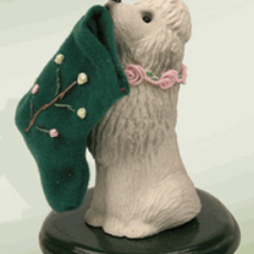 Byers Choice Byers Carolers Poodle with Stocking