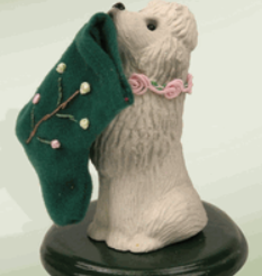 Byers Choice Byers Carolers Poodle with Stocking