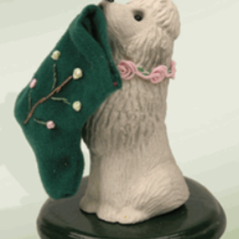 Byer's Choice Byers Carolers Poodle with Stocking