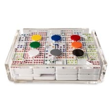 Luxe Dominoes Mexican Luxe Double Train Set, Clear Game