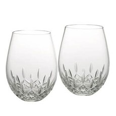 Waterford Lismore Essence Stemless Wine Deep Red, Pair