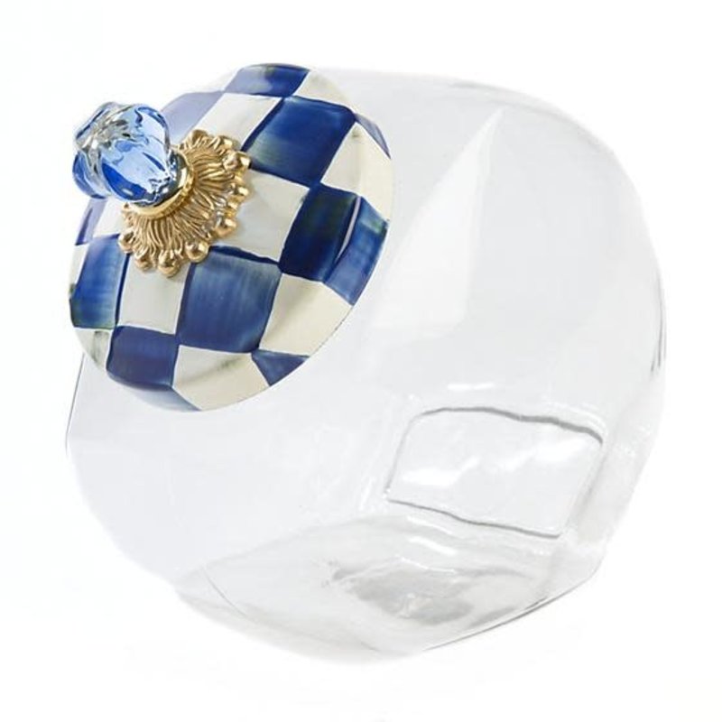 Mackenzie-Childs Cookie Jar With Royal Check Enamel Lid