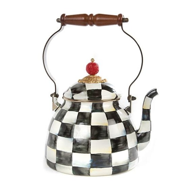 Mackenzie-Childs Courtly Check Enamel Tea Kettle - 2 Quart